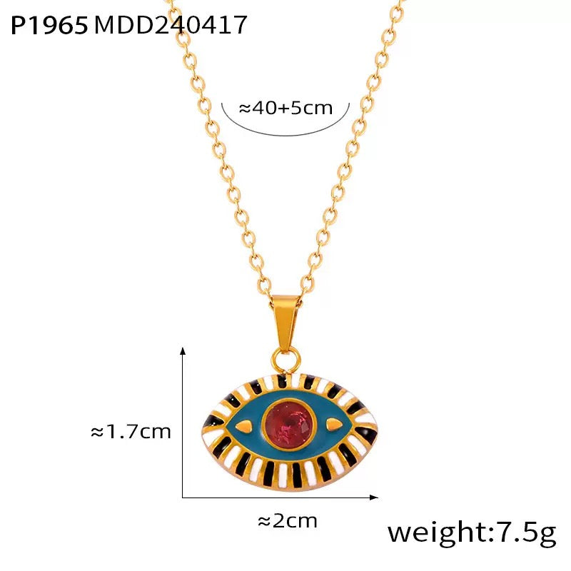 Hanks Evil eye zircon necklace