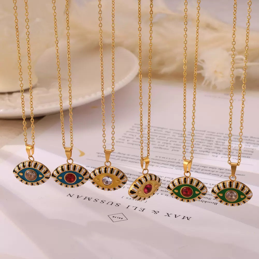 Hanks Evil eye zircon necklace