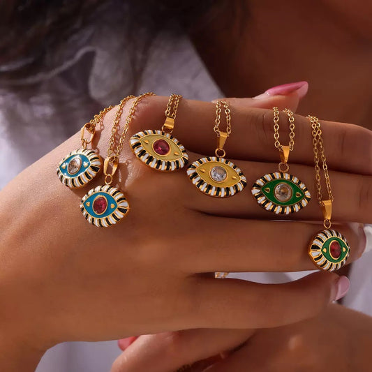 Hanks Evil eye zircon necklace