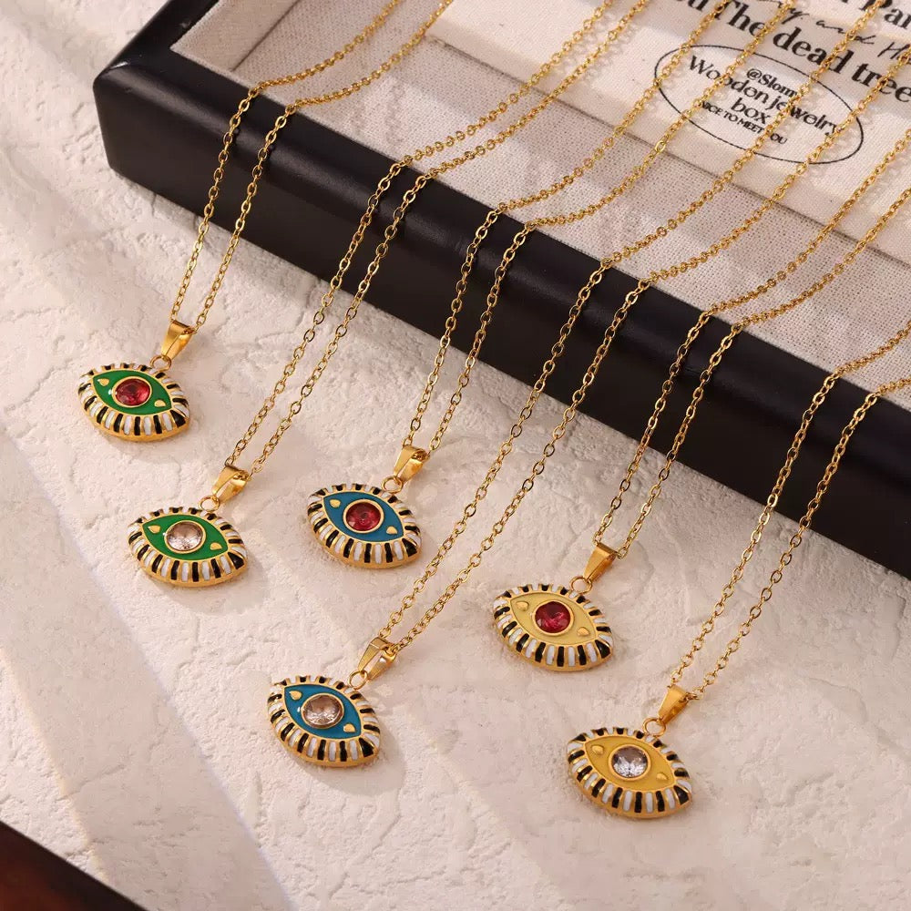 Hanks Evil eye zircon necklace