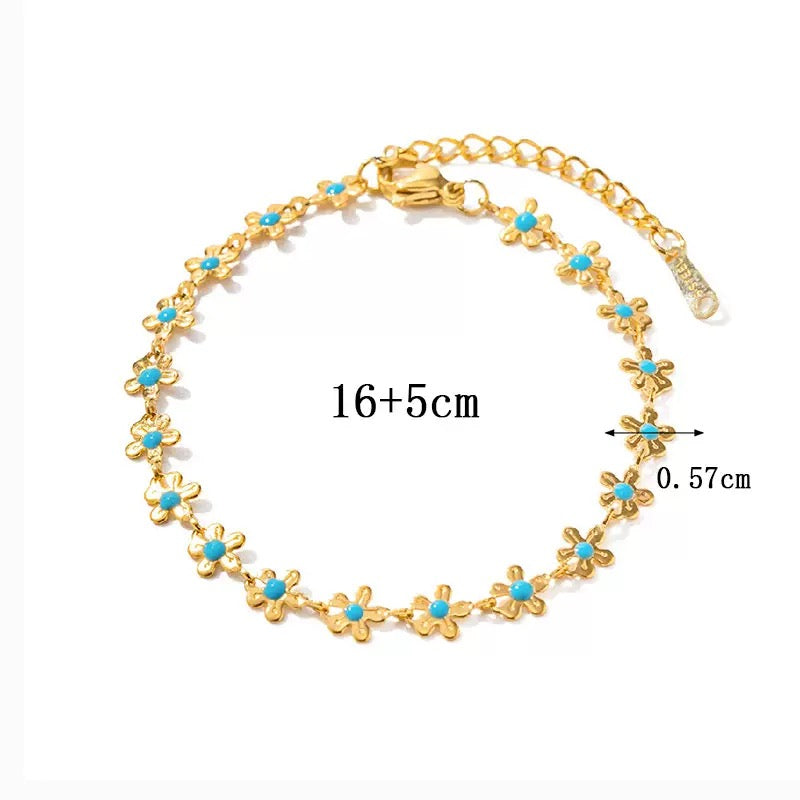 Simon Blue flowers set