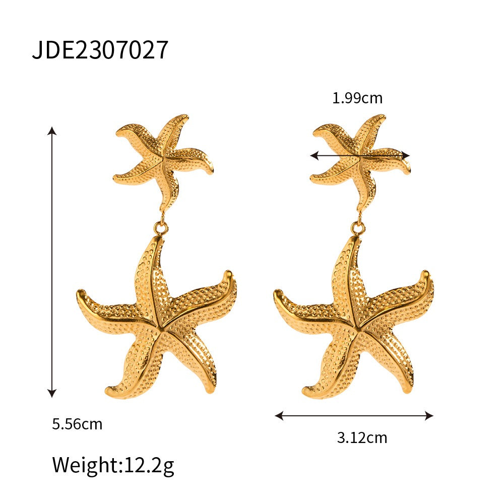 Double starfish earrings