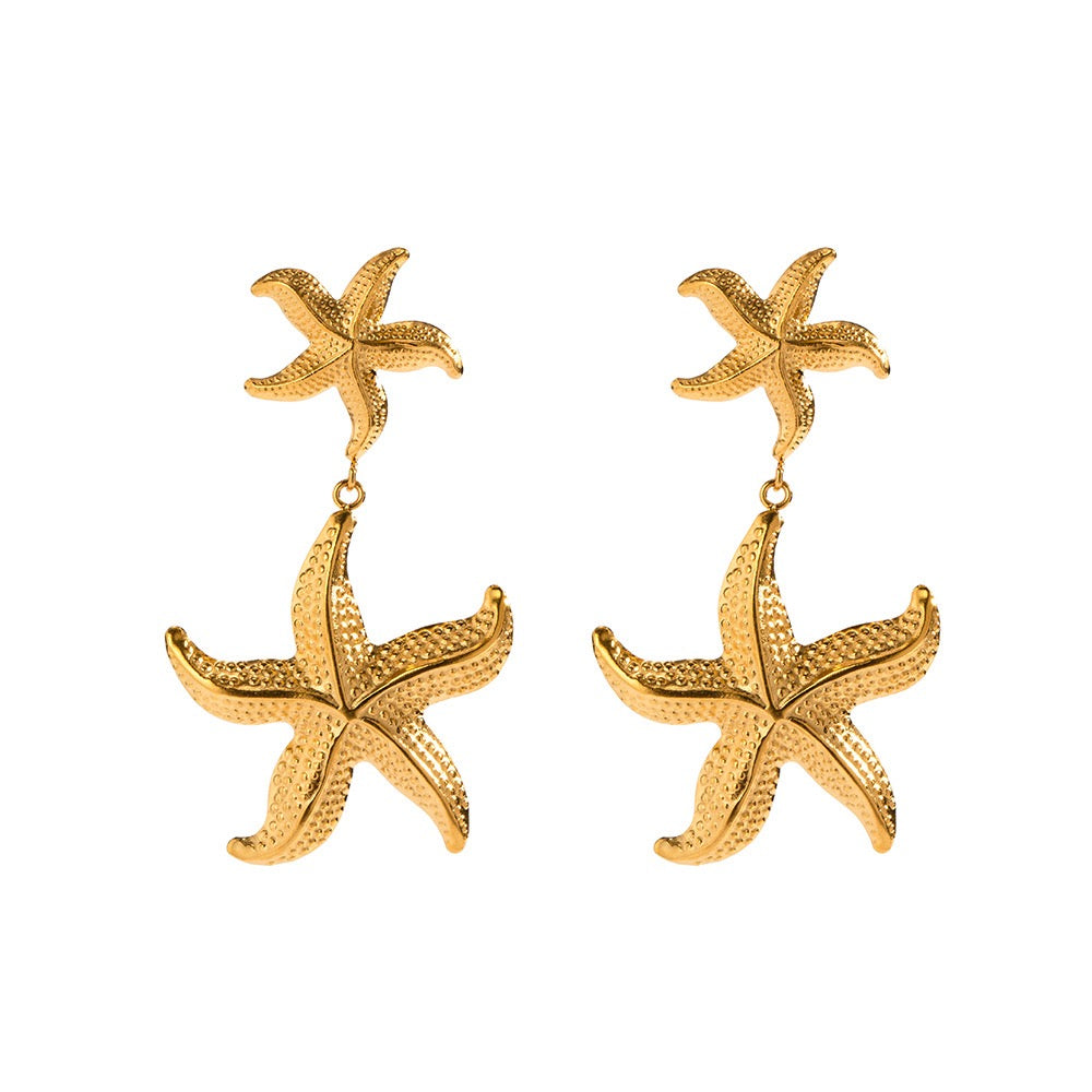 Double starfish earrings