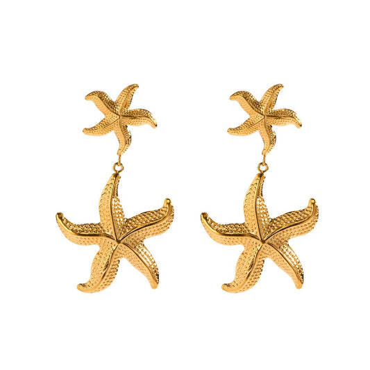 Double starfish earrings