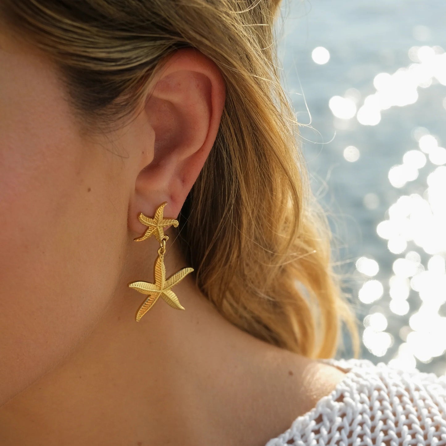 Double starfish earrings
