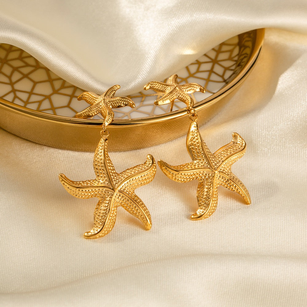 Double starfish earrings