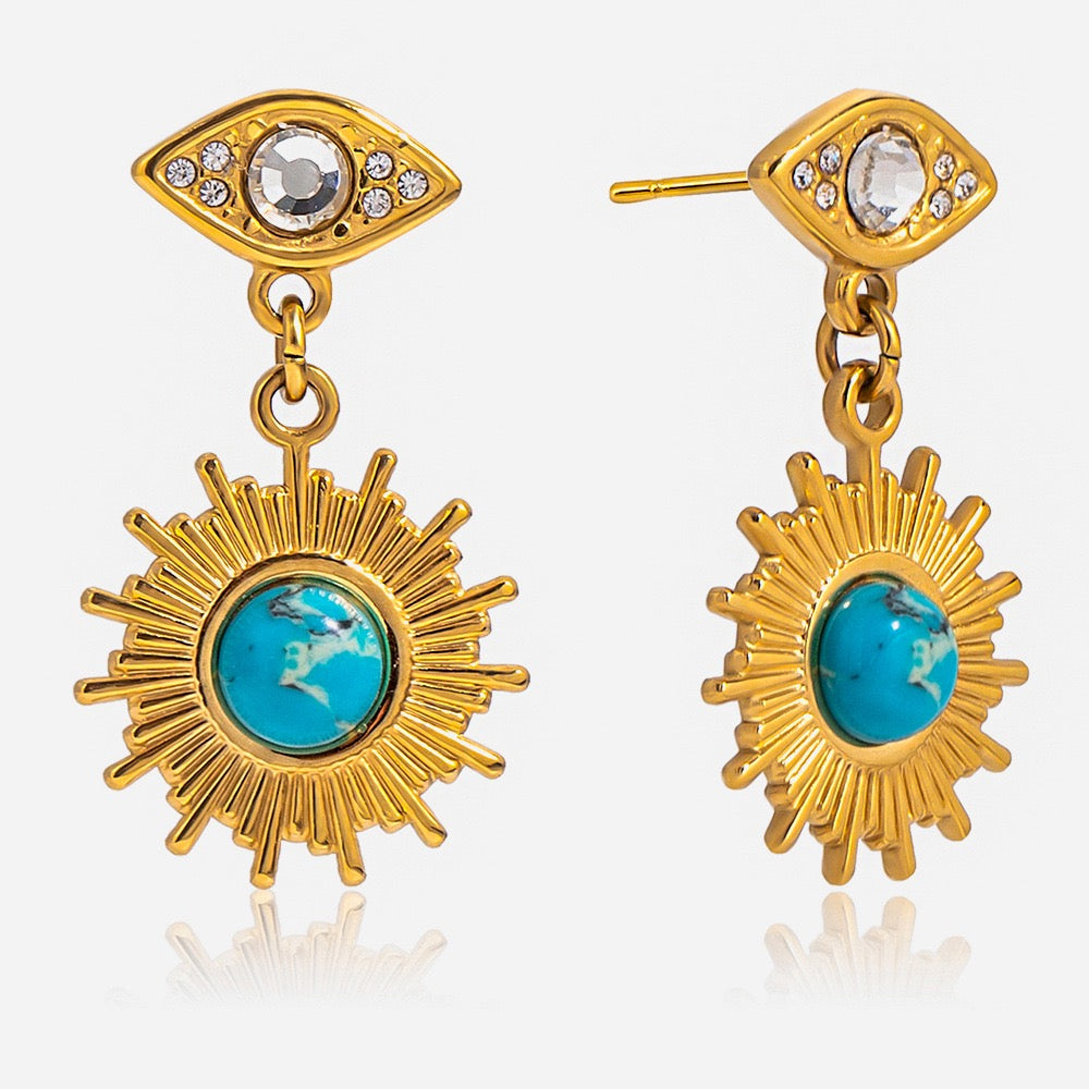 Blue eye earrings