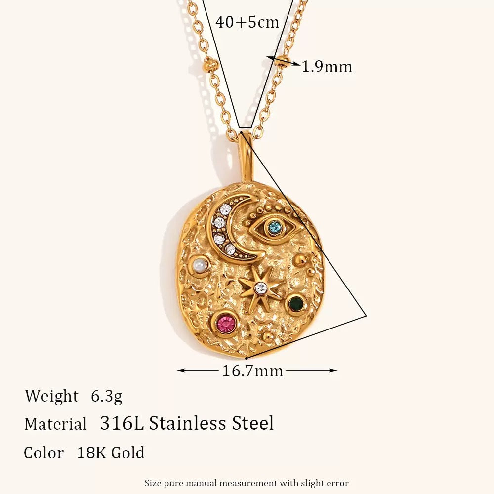 Starry moon night necklace