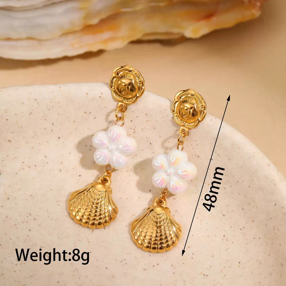 Ocean treasure green earrings