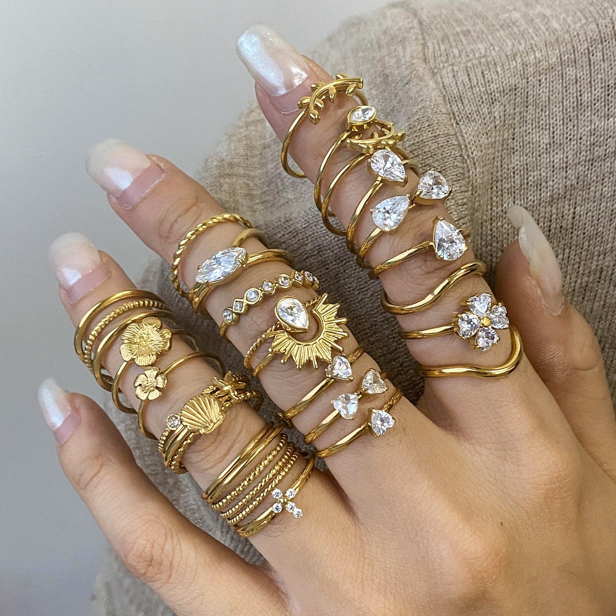 Stacking three rings set