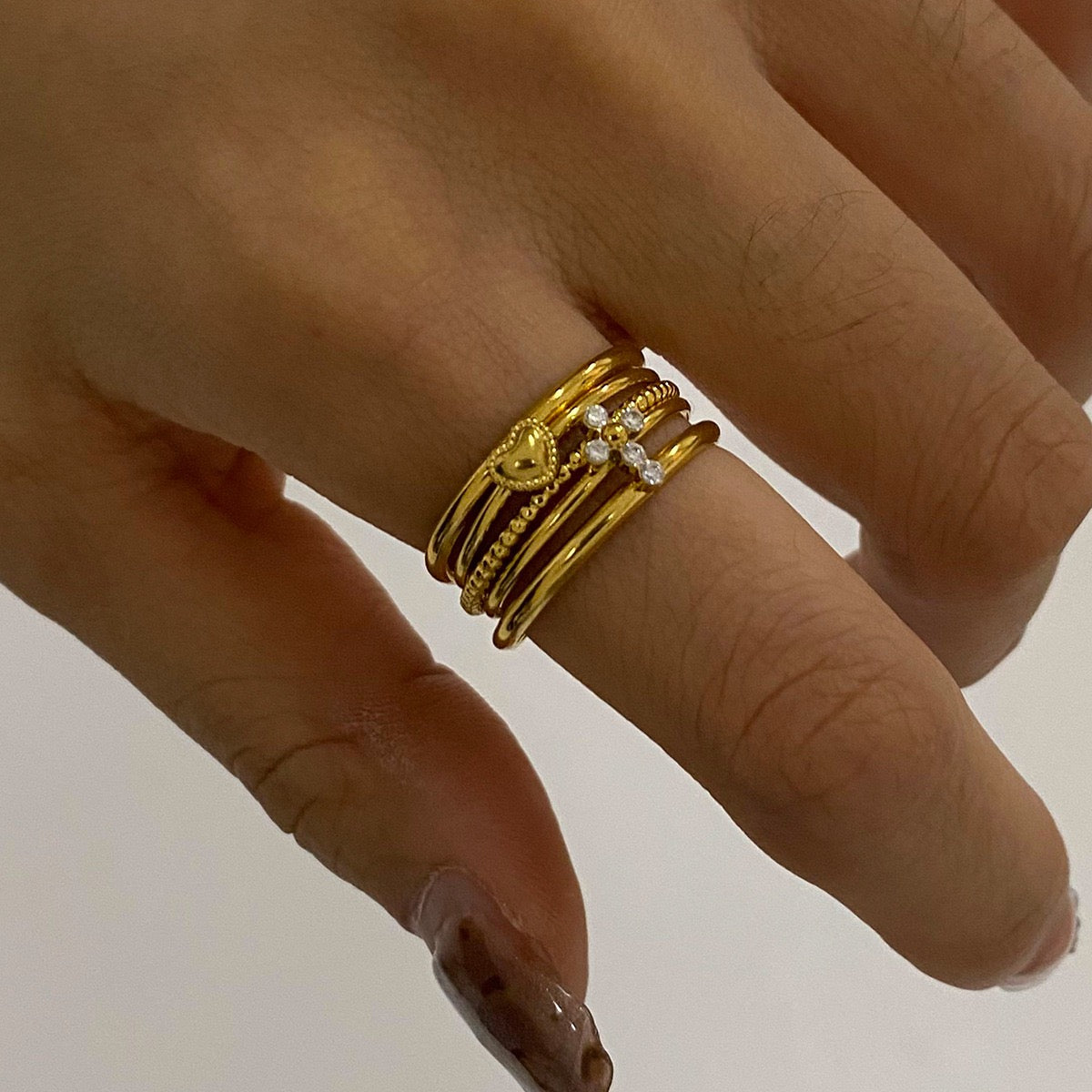 Stacking three rings set