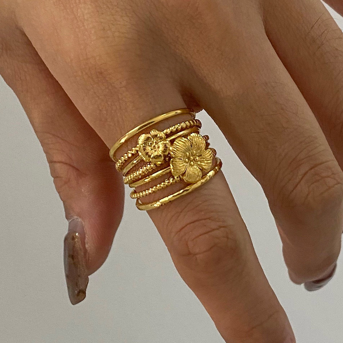 Stacking three rings set