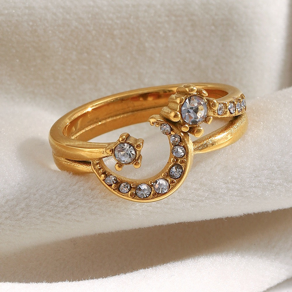 Nutina moon and star ring