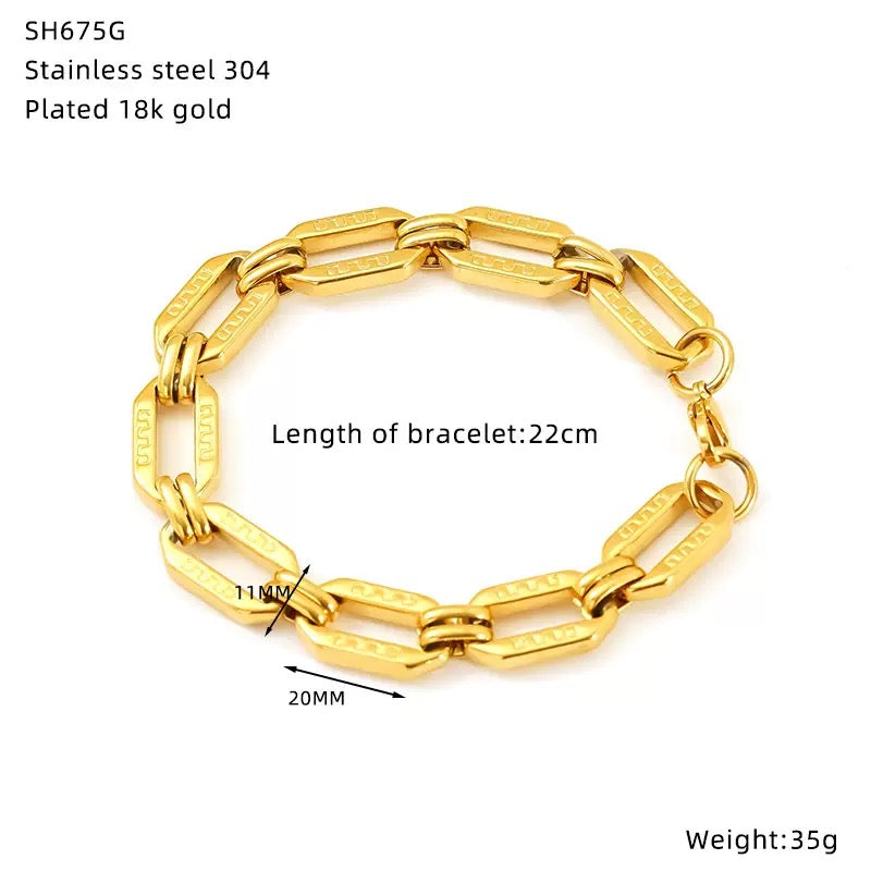 Big lock chains bracelet