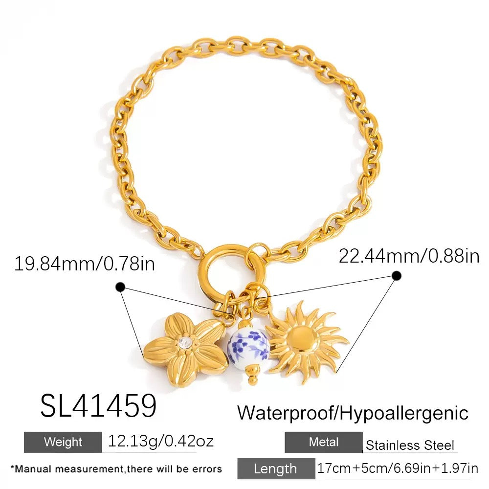 Blue flower bracelet