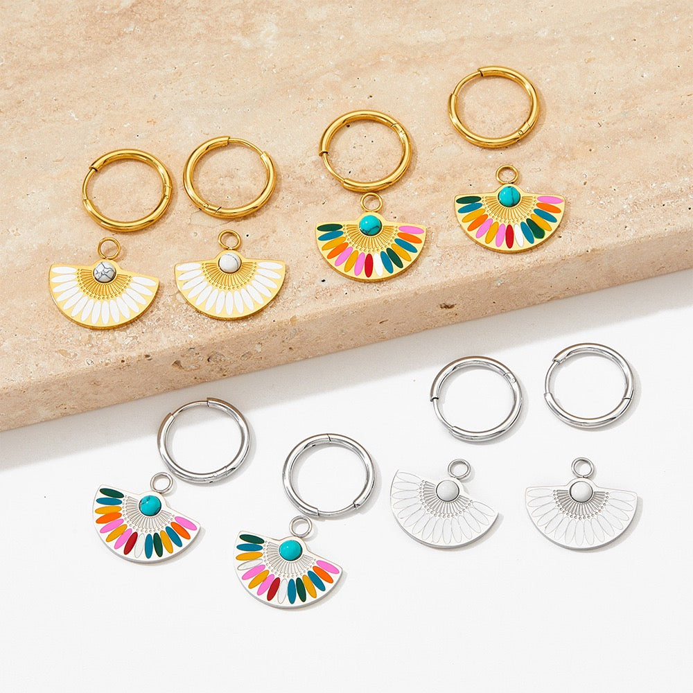 Yemen Coloful fan earrings