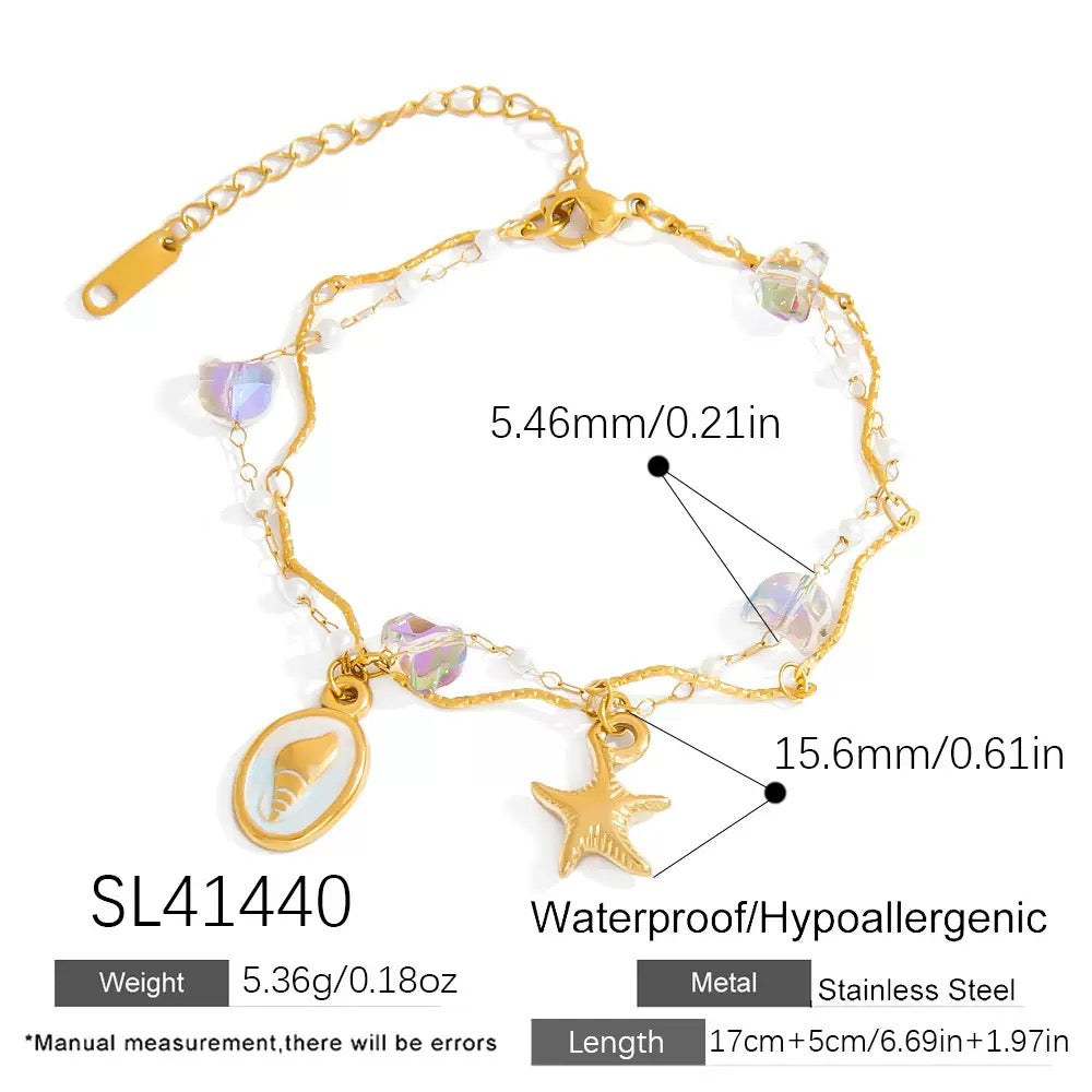 Ocean dainty charm bracelet