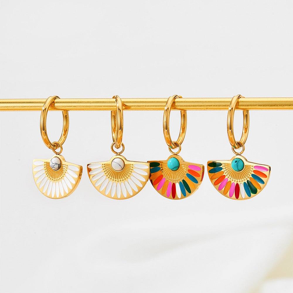 Yemen Coloful fan earrings