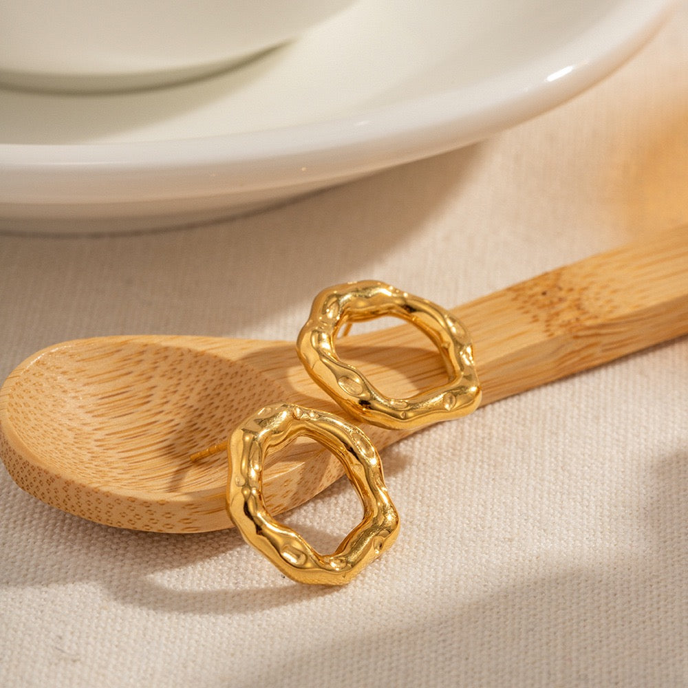 Galena Flower lava earrings