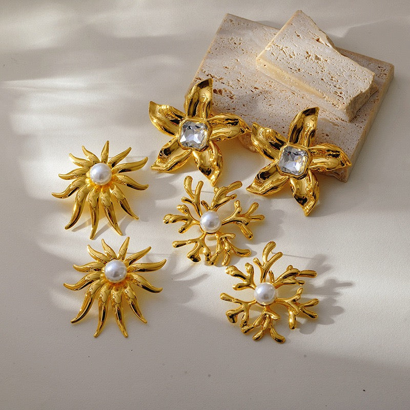 Island coral summer earrings