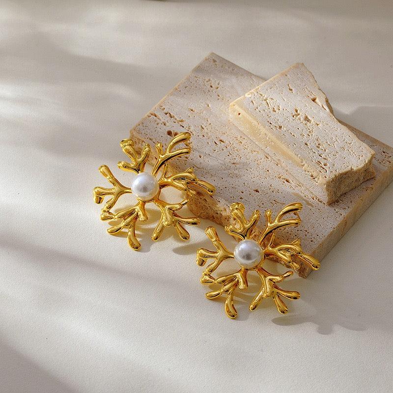 Island coral summer earrings