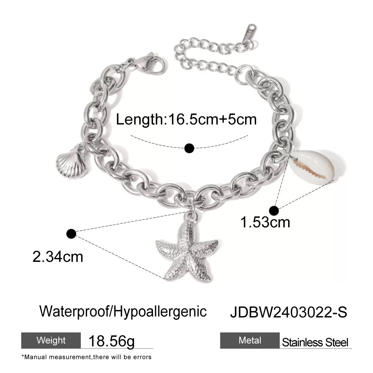 Starfish chain bracelet