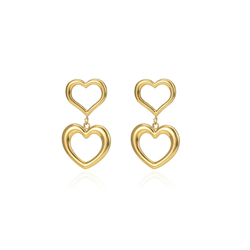 Double heart earrings