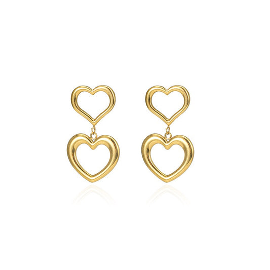 Double heart earrings