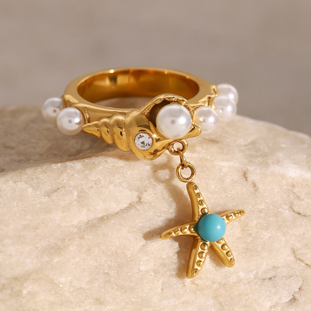 Ficia Blue starfish rings