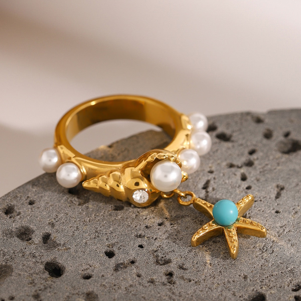 Ficia Blue starfish rings