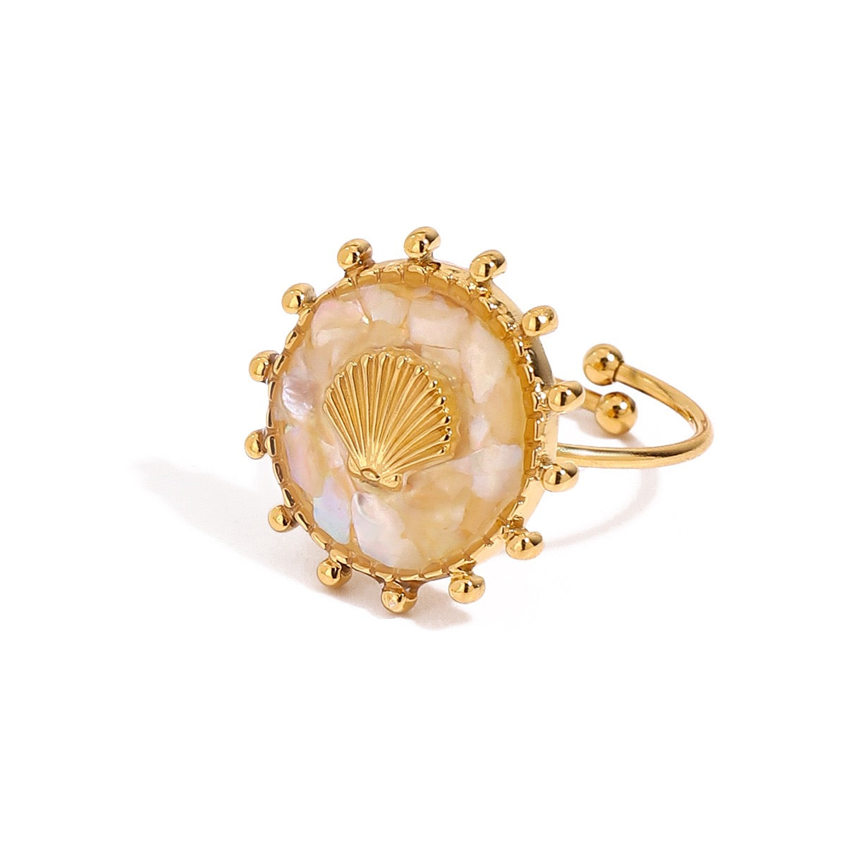 Champagne shell ring