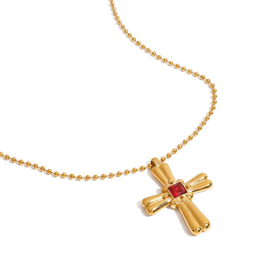 Red cross necklace
