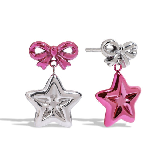 M2M pink star earrings