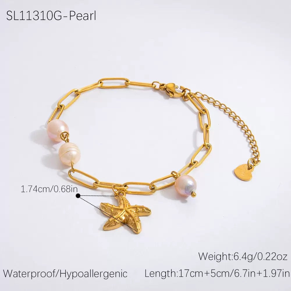 Alessia Bondi pearl sea starfish charm bracelet