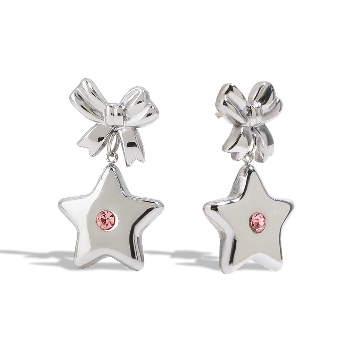 Star bow earrings
