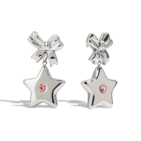 Star bow earrings