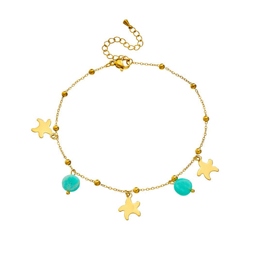 Blue star charm anklets
