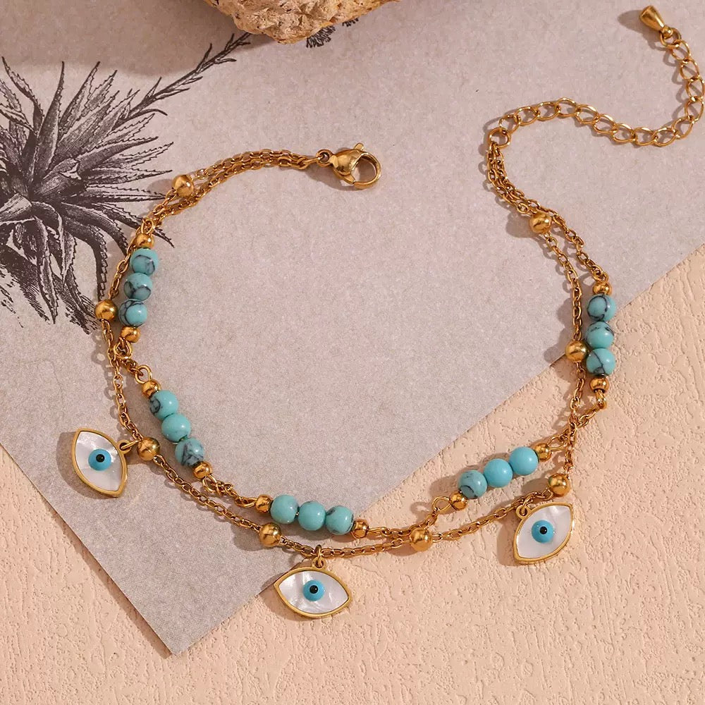 Tummy Blue eyes anklets