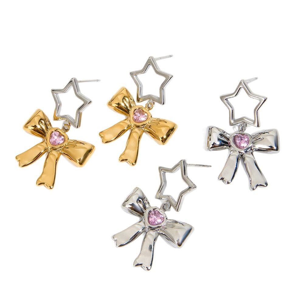 Star bow earrings