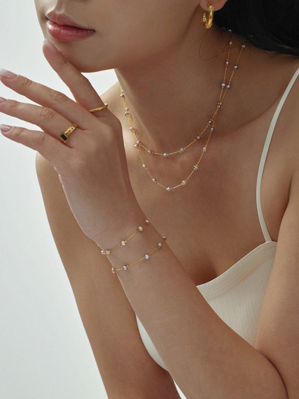 Dainty freshwater Pearls set