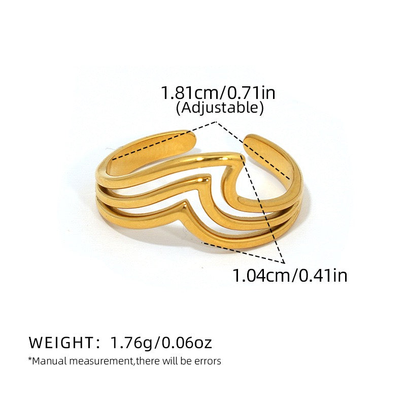 Surfing wave ring