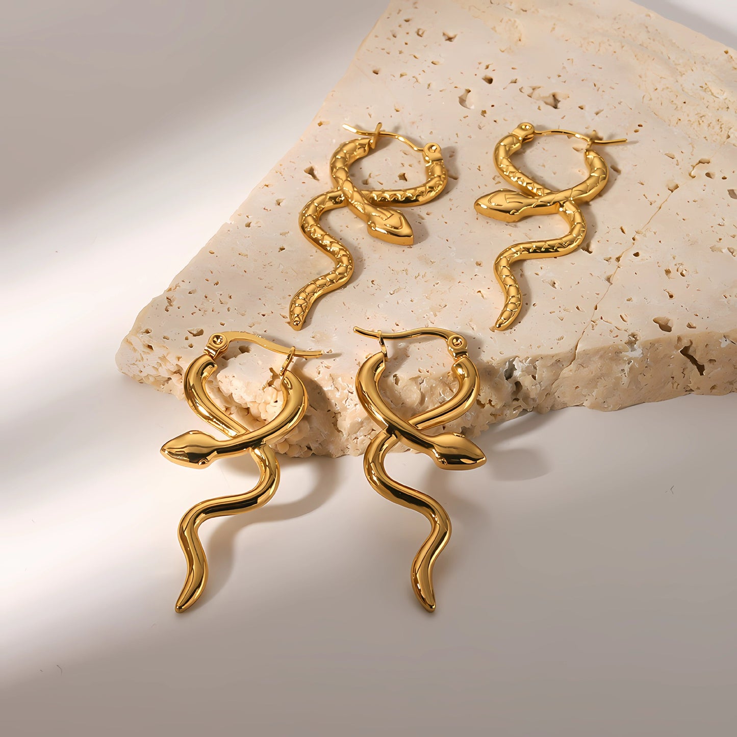 Snake hoop earrings