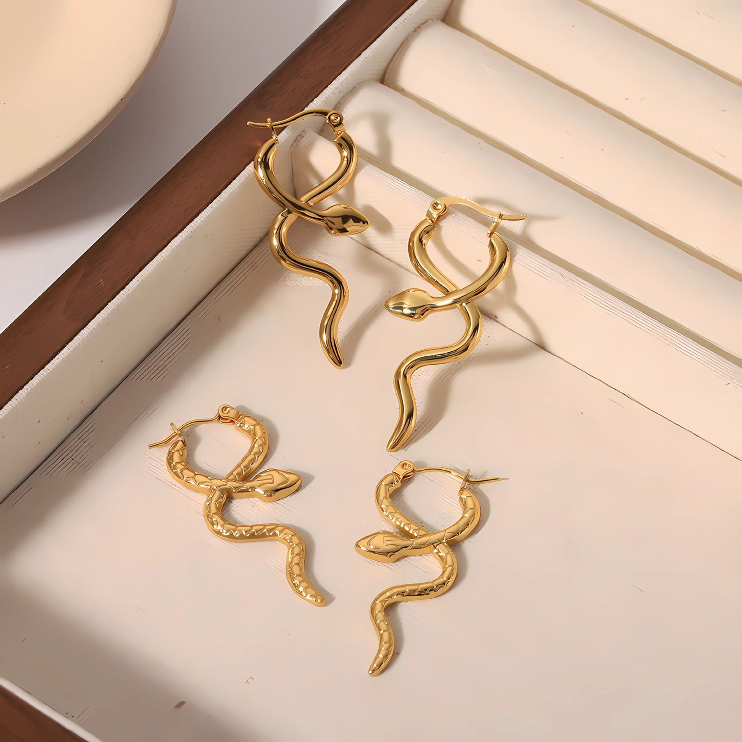 Snake hoop earrings