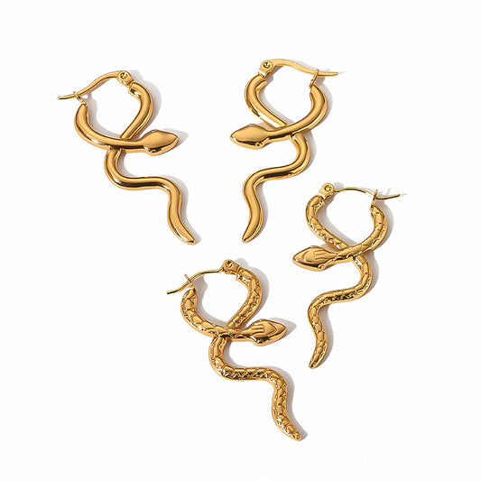 Snake hoop earrings