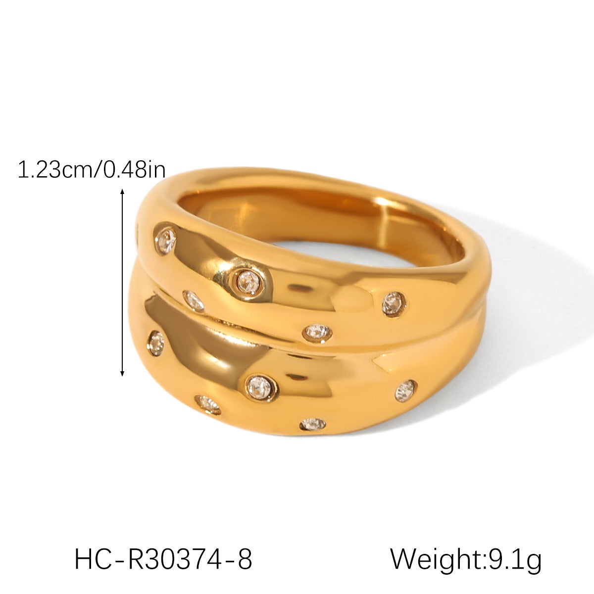 White mother of pearl statement rings