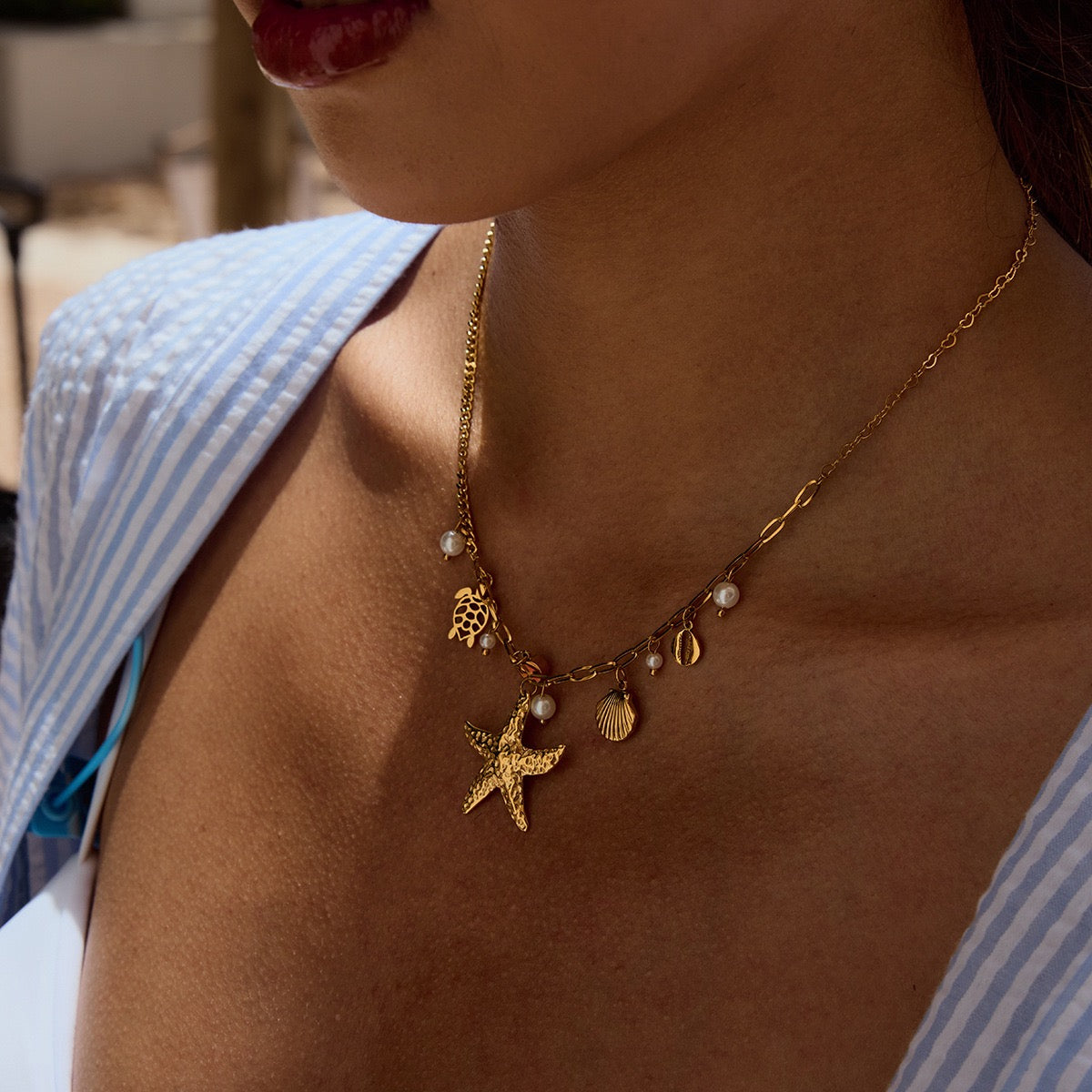 Starfish charm necklace