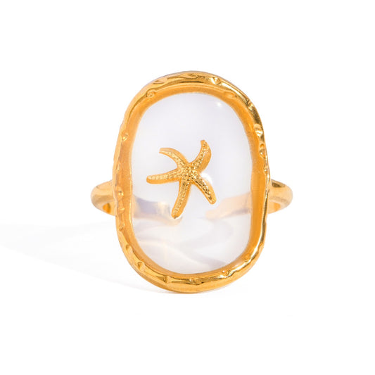 Gold starfish ring