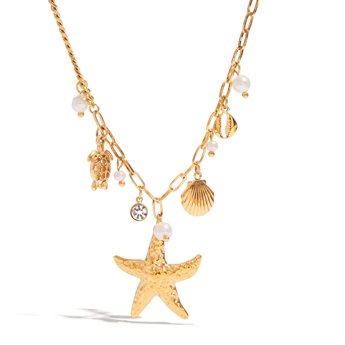 Starfish charm necklace