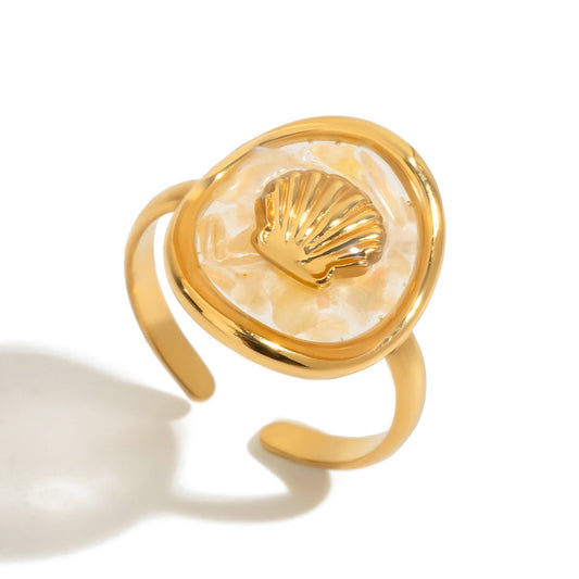 Golden shell ring