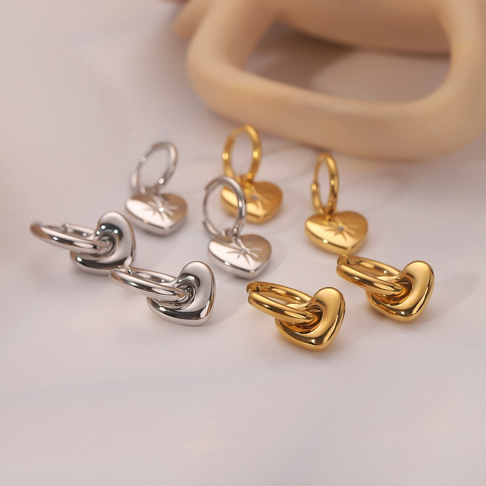 Cura heart hoop earrings